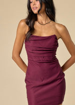 Benton bustier strapless  dress, black-red-white-pink-blue