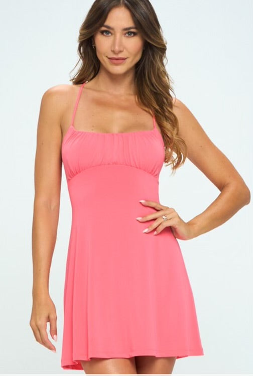 Coral pink dress