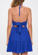 Torus royal blue halter neck mini dress