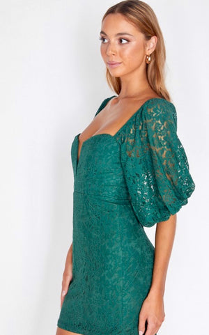 Soraya green lace dress