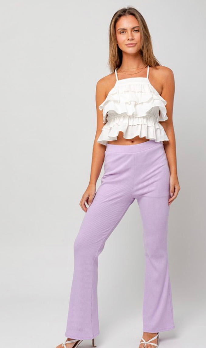 Whitney white tiered top